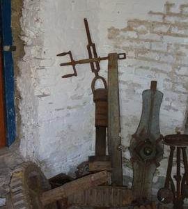 Tentering bar and other items stored on ground floor, Impington Mill, Histon and Impington