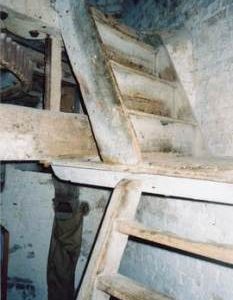 Split level steps from spout to stone floor, Impington Mill, Histon and Impington