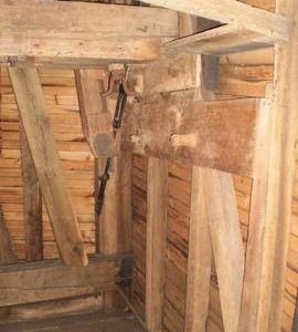 Spout floor breast/side framing with spout, post mill, Keston