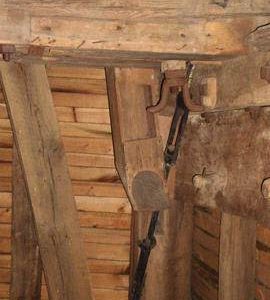 Spout floor breast/side framing with spout, post mill, Keston