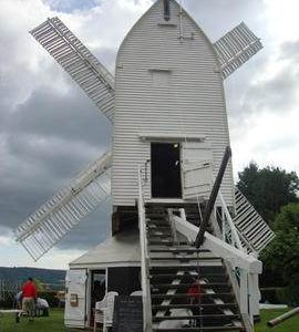 External rear view showing tailpole and talthur, Oldland Windmill, Keymer