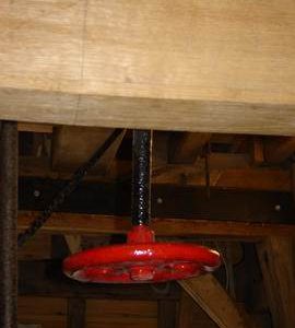 Handwheel for (dis)engaging engine drive, Oldland Windmill, Keymer
