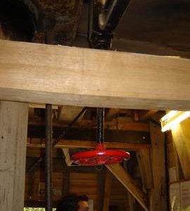 Handwheel for (dis)engaging engine drive, Oldland Windmill, Keymer