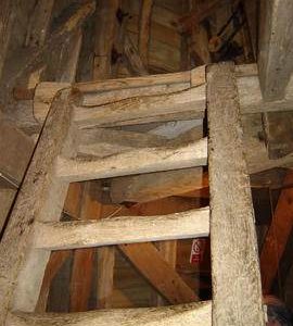 Ladder from stone to bin floor, Lacey Green Windmill, Lacey Green