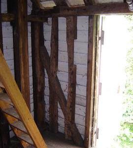 Framing of tail extension, post mill, Madingley