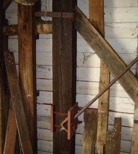 Section of spout floor side framing, post mill, Madingley