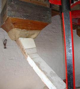 Hopper and chute to stones, Subscription Mill, North Leverton