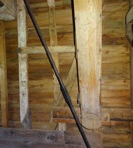 Spout floor left side framing and spout, post mill, Nutley