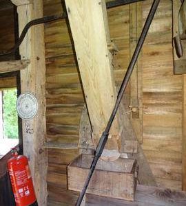 Spout floor left side framing and spout, post mill, Nutley