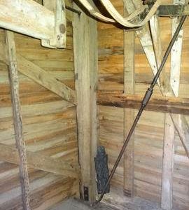 Spout floor breast and right side framing, post mill, Nutley