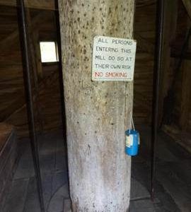 Main post on spout floor, post mill, Nutley