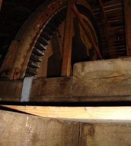 Brakewheel and part of cap frame, tower mill, Old Buckenham