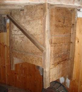 Spout on bin floor, tower mill, Old Buckenham