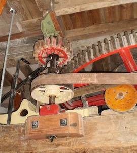 Great spur wheel, nut and belt drive , tower mill, Over