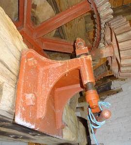 Support bracket for machine drive stage(1) on bridge beam, tower mill, Quainton