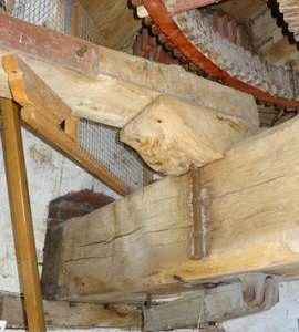 Unidentified timber structure off bridgebeam, tower mill, Quainton