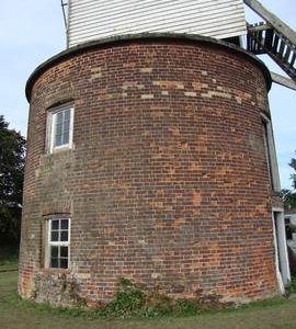 Exterior view of roundhouse, post mill, Ramsey