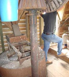 Tailwheel, tail wallower and tail upright shaft, post mill, Ramsey