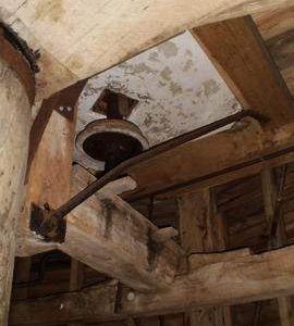 Stone spindle extension and bridgetree, post mill, Rolvenden