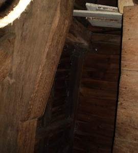 Gunstock head corner post, post mill, Rolvenden