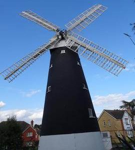 External view, tower mill, Shirley, Croydon