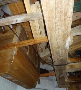 Flour machine and upright shaft support frame, Downfield Mill, Soham