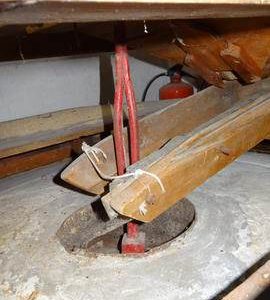 Damsel and stone furniture, Downfield Mill, Soham