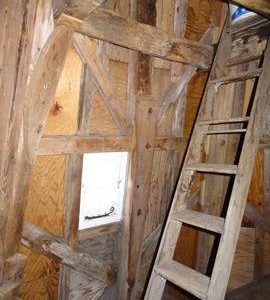 Detail of bin/dust floor framing, Shade Mill, Soham