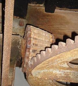 Pulley of engine drive, tower mill, Stanford