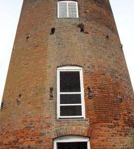 Exterior of tower showing loading door, tower mill, Ullesthorpe