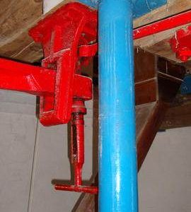 Tentering gear and iron support column, tower mill, Waltham