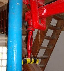 Tentering gear and support column, tower mill, Waltham