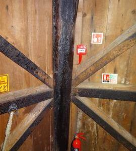 Cant post and detail of framing, smock mill, West Blatchington