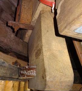 Truck wheel and shoe, curb and rack, Littleworth Mill, Wheatley