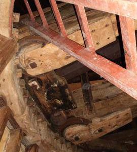 Cap frame, truck wheels and curb, Borstal Hill Mill, Whitstable