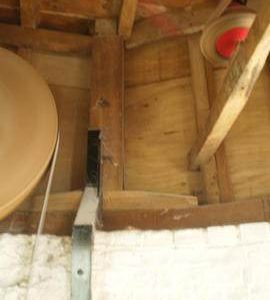 Detail of smock framing, Wicken Windmill, Wicken