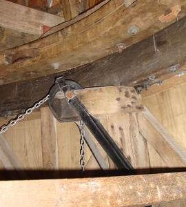 Curb and sack hoist chain pulley, Wicken Windmill, Wicken