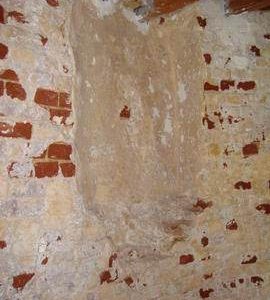 Rendering of internal wall on spout floor, High Street Mill, Wicklewood