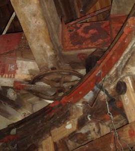 Cap frame, curb and truck wheel, Cattell's smock mill, Willingham