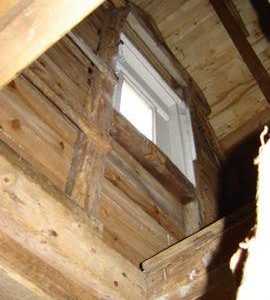 Rear roof gable framing, Stocks Mill, Wittersham