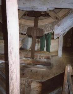 Tailwheel, stone nut and quant, Argos Hill Mill, Mayfield