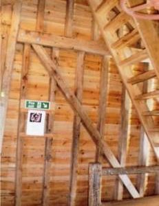 Section of spout floor framing, King's Mill, Shipley