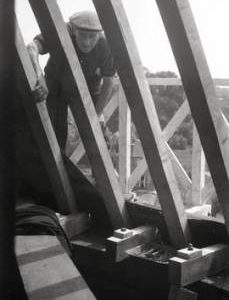 "Windmill at Wendover, Bucks - repairs to cap, viewed from inside"