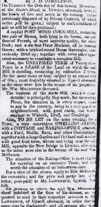 Sale Notice Upwell post mill (1819)