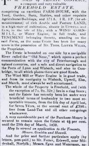 Sale Notice windmill or water engine (1827)