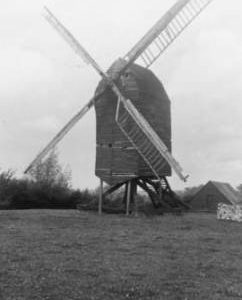 Post mill, Nutley, in a disused and derelict condition