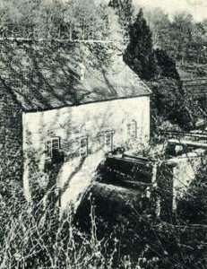 Looking down on the mill and waterwheel, Coster's Mill, West Lavington
