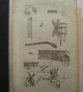 Illustration from an old Encyclopedia, labelled "Pneumatics"