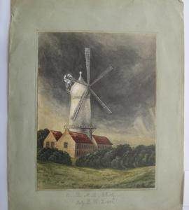 Original painting of tower mill, 1877, Union Mill, Whitby