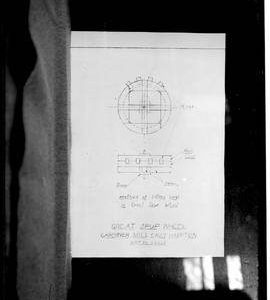 Photograph of drawing of great spur wheel, Gardiner Mill, East Hampton, Long Island